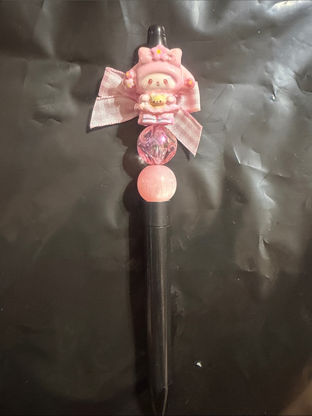 Pink Character Bow beaded Pen - Cute Decorative Ballpoint
